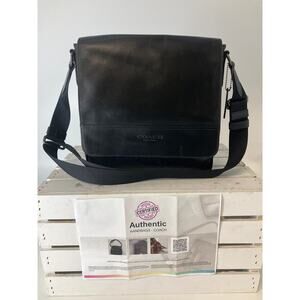 COACH 4006 HOUSTON MAP BAG SIGNATURE LEATHER CROSSBODY BAG